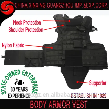 China Xinxing Guangzhou black full body armour bullet proof vest