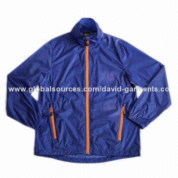 Windbreaker with 20D Nylon, Comfortable, Waterproof and Wind-proof