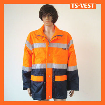 Roadway reflective safety protective jaket