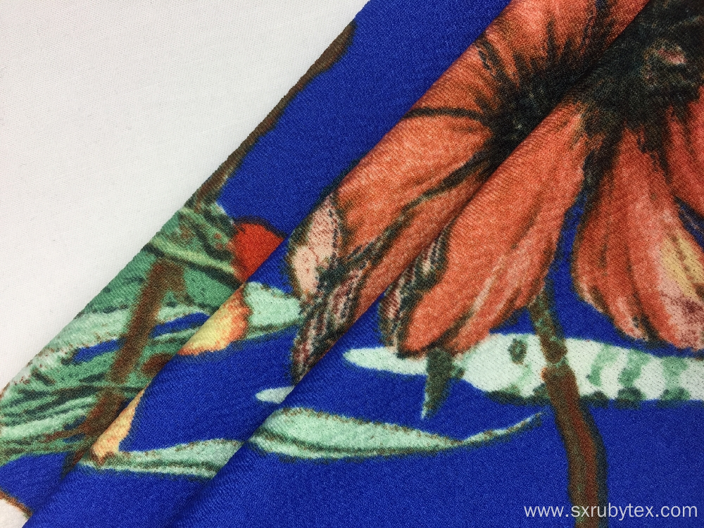 Polyester Spandex Crepe Print Fabric