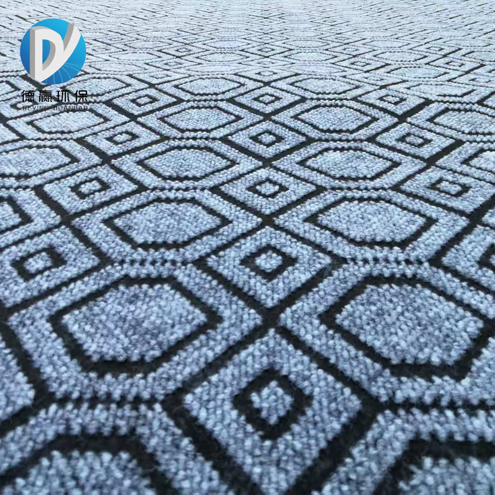 Black & Grey Hexagonal Jacquard Carpet