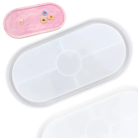 1160 Large Ellipse Oval Shape Cup Mat Coaster Silicone Mold for Epoxy Resin and DIY Hand-Made Cutting