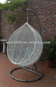 PE round wicker swing chair for outdoor