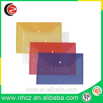 Plastic Envelop Bag with Button File Bag Office Stationery Bag