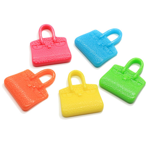 Forme de sac à main de couleur pastel Mini artisanat en résine ornement plat pour étui de téléphone décoration de boîte à crayons