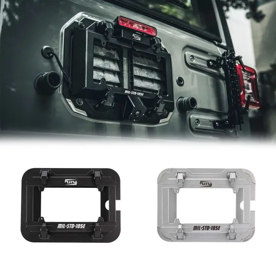 CNC Processed Rear Door Tail Door License Plate Frame Accessories for Jeep Wrangler JL