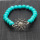 Turquoise 8MM Round Beads Stretch Gemstone Bracelet with Diamante alloy Sun Piece