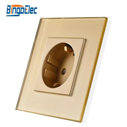 crystal glass panel socket with usb modular socket free matching golden color