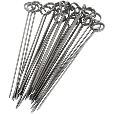 Stainless Steel Grilling Slider Reusable Metal BBQ Kabob Sticks Barbecue Skewers