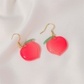 Japanese summer new sweet cute fresh peach Earrings acrylic peach Earrings women's fruit Earrings jewelry