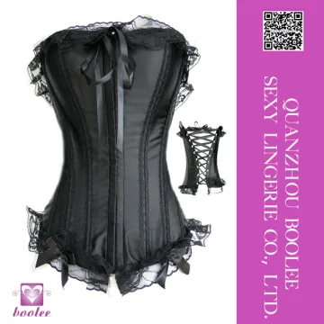Best selling outerwear sexy fashion elegant plain black corset tops