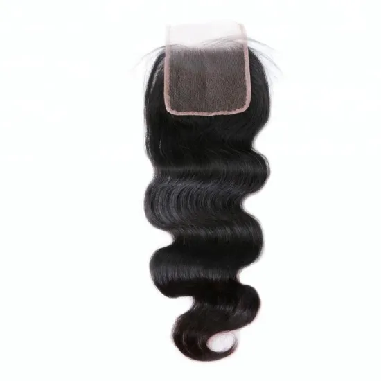brazilian 4*4 human hair transparent swiss lace closure silk free middle 3 part