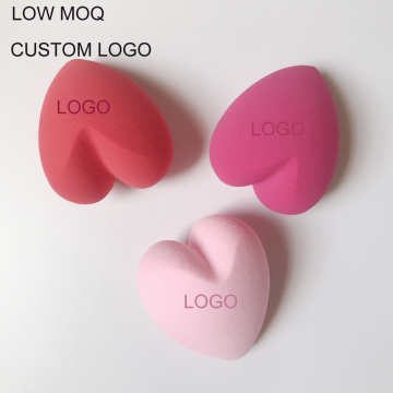 High Quality Custom Logo Latex-Free Pink, Red, Black Heart Shape Makeup Sponge Blender Puff