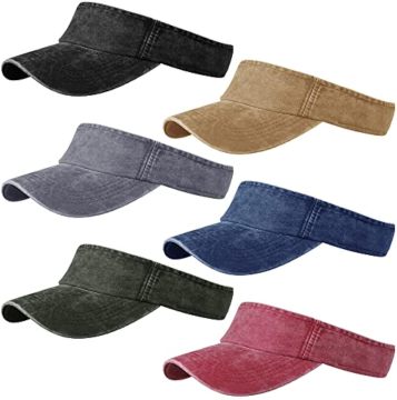 Men's and Women's Denim Cotton Sports Visor Hat for Running and Tennis