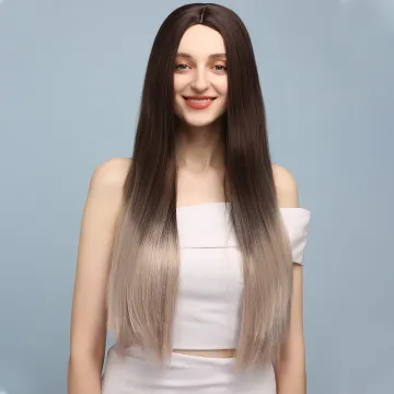 X-tress New Fashion Style Ombre Blonde Straight Synthetic Hair Wigs Machine Made Natural Hair Wigs Heat Resistant Fiber Wigs