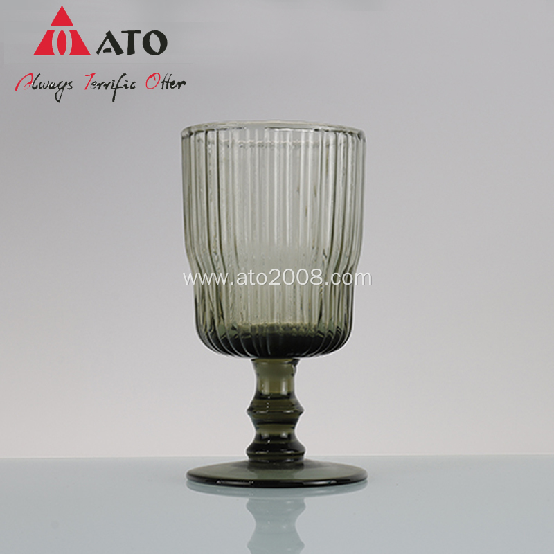 Gray goblet ribbed water cup champagne goblet