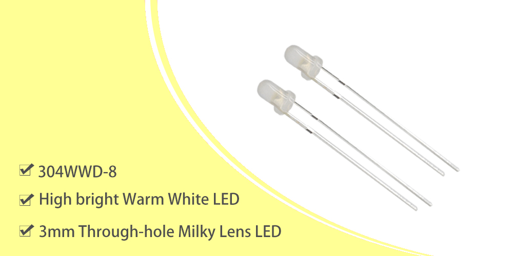 3mm white LED milky lens