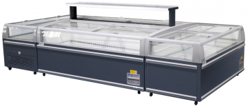 Latest Big glass window horizontal display freezer showcase