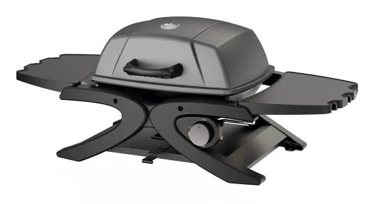 Tabletop BBQ One Burner Gas Grill with Portable Side Table