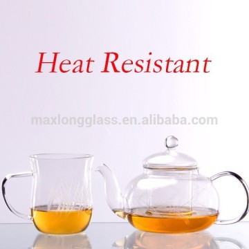 Handmade Borosilicate glass Turkish Tea set with cutting