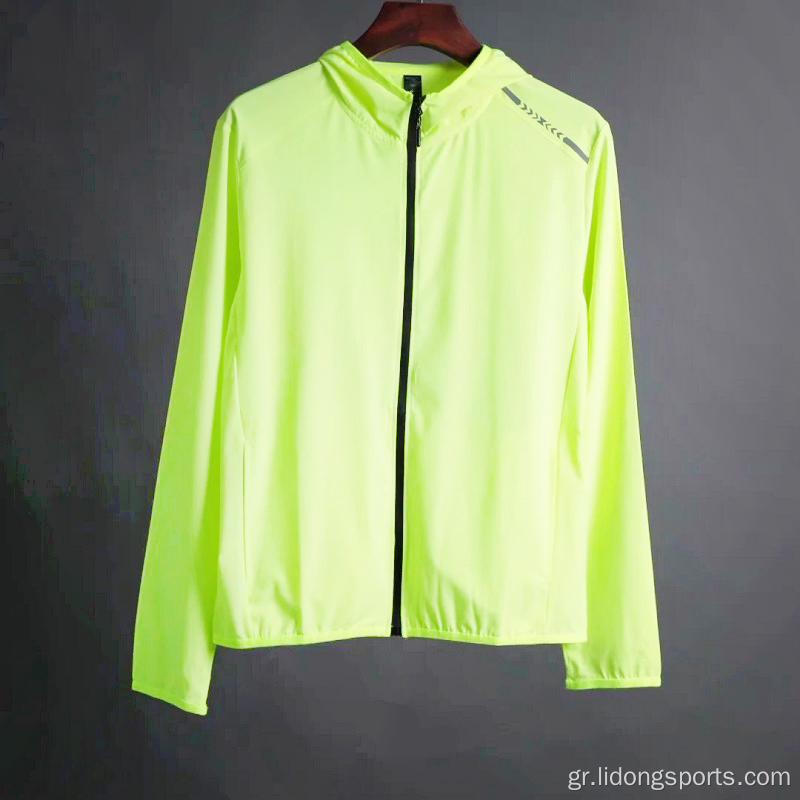 Λεπτό φερμουάρ πολυεστέρα Αθλητισμού Windbreaker Jacket