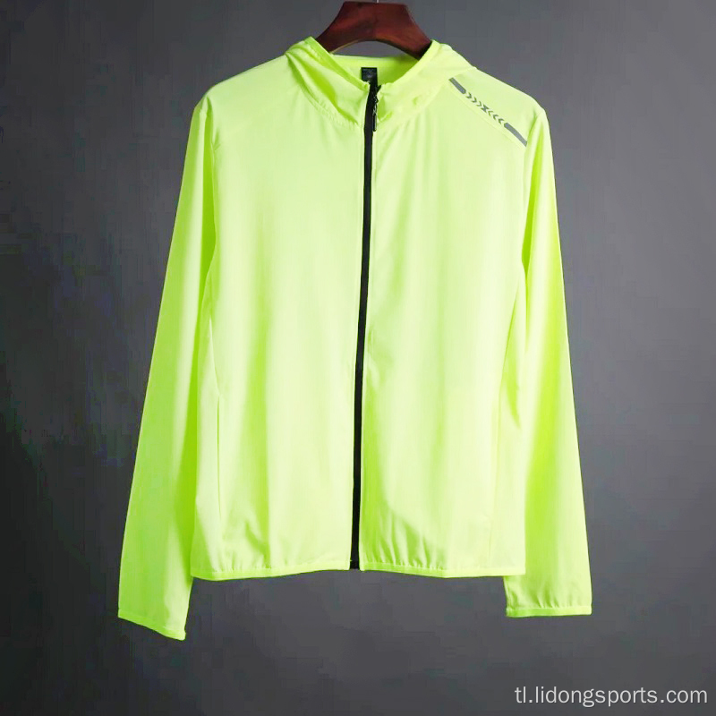 Manipis na zip up polyester men sports windbreaker jacket