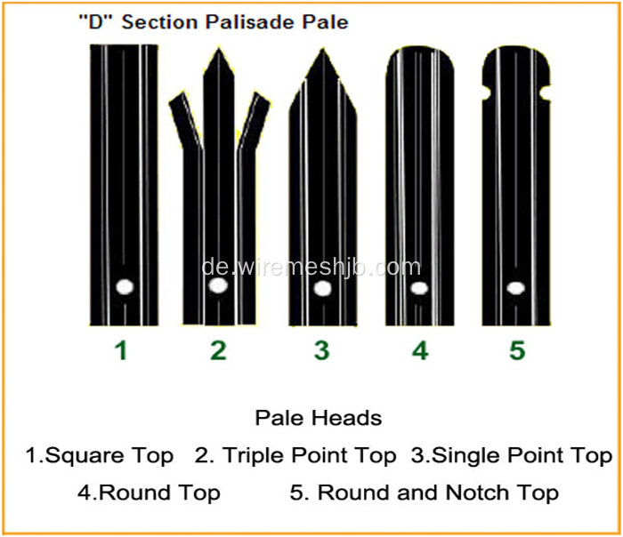 Pulverbeschichteter Stahl Palisade Zaun