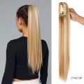 Alileader Best 22inch Long Straight Drawstringポニーテール合成髪カラフルなシームレスな爪クリップヘアエクステンション