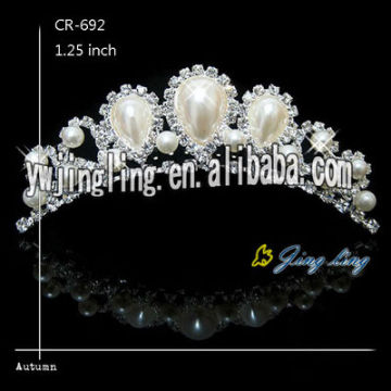Nueva moda bodas de plata joyas Tiaras de perlas