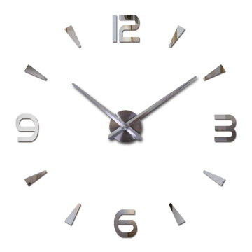 3D DIY Wall Clock with Roman Numerals and Mirror Surface Sticker Decor
