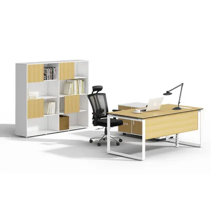 Modern Melamine Wood Bookshelf for Living Room