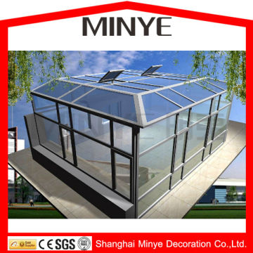 FLAT TOP TEMPERING SUNROOM/GLASS GREENHOUSE SUN ROOM /ALUMINUM SUNROOM WITH GLASS HOUSE GOOD HEAT INSULATION