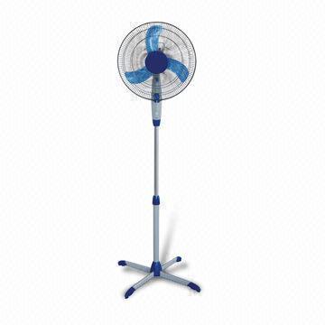 Blue Stand Fan with 16-inch Size, 3 Speed Setting, Adjustable Height and 48W Maximum Power