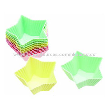 Silicone Star-shaped Cake Cases, Pack of 12, OEM Orders Welcomed