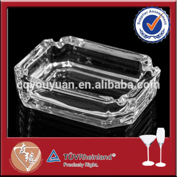 Hot sale rectangle engraved crystal glass ashtray