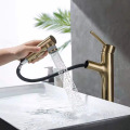 360 degree turn pull out brass sink faucet