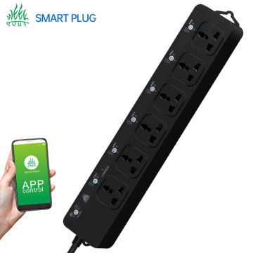 Smart Power Strip with EU, UK, US, AU Plugs, 6 Outlets, Remote Bluetooth App Control for Aquarium Timing