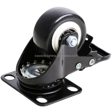 Vintage Black Steel Flight Case Accessories with Double Bearing 2 Inch Trolley Casters and PVC Wheels