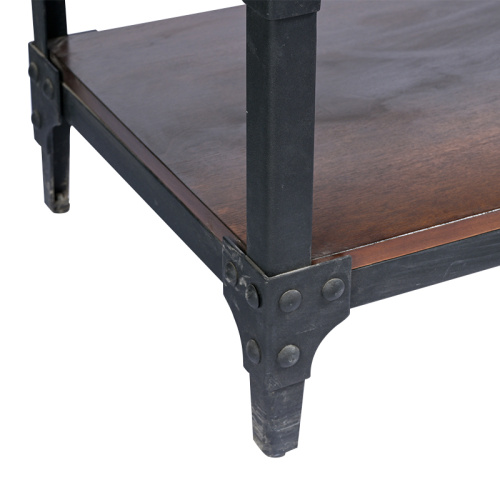 Two Level Coffee Table With Iron And Wood