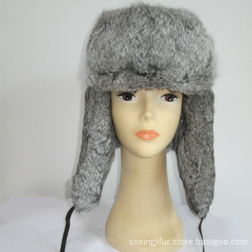 Fashional hare rabbit fur russian fur hat