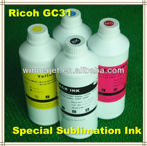 Best sublimation ink for Ricoh GX e2600,e3300,e3300N,e3350N,e5050N,e5500,e5550N,e7700(GC-31