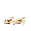 Yellow pointed-toe stiletto mule shoes