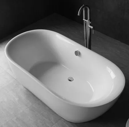 Silver Soaking Tub Bathroom Freestanding Soaking Acrylic Bathtub