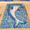 Patrón mural de ballenas de tiburón mosaico de vidrio de piscina