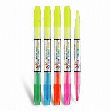 Highlighter with 2 Colors/Points and Chisel Nib