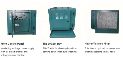 95% Fume Removal Cooking Oil Fume ESP purifier