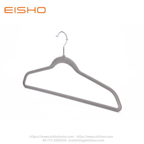 EISHO Home Premium Kleiderbügel aus grauem Samt