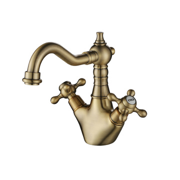 European Chrome Classical Cross Handle Basin Faucet