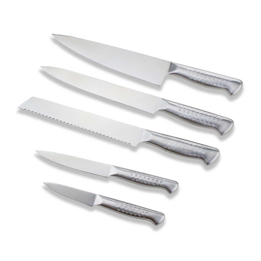 5pcs aço inoxidável faca de cozinha chef conjunto