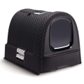 Dark-Grey Hooded Cat Litter Box